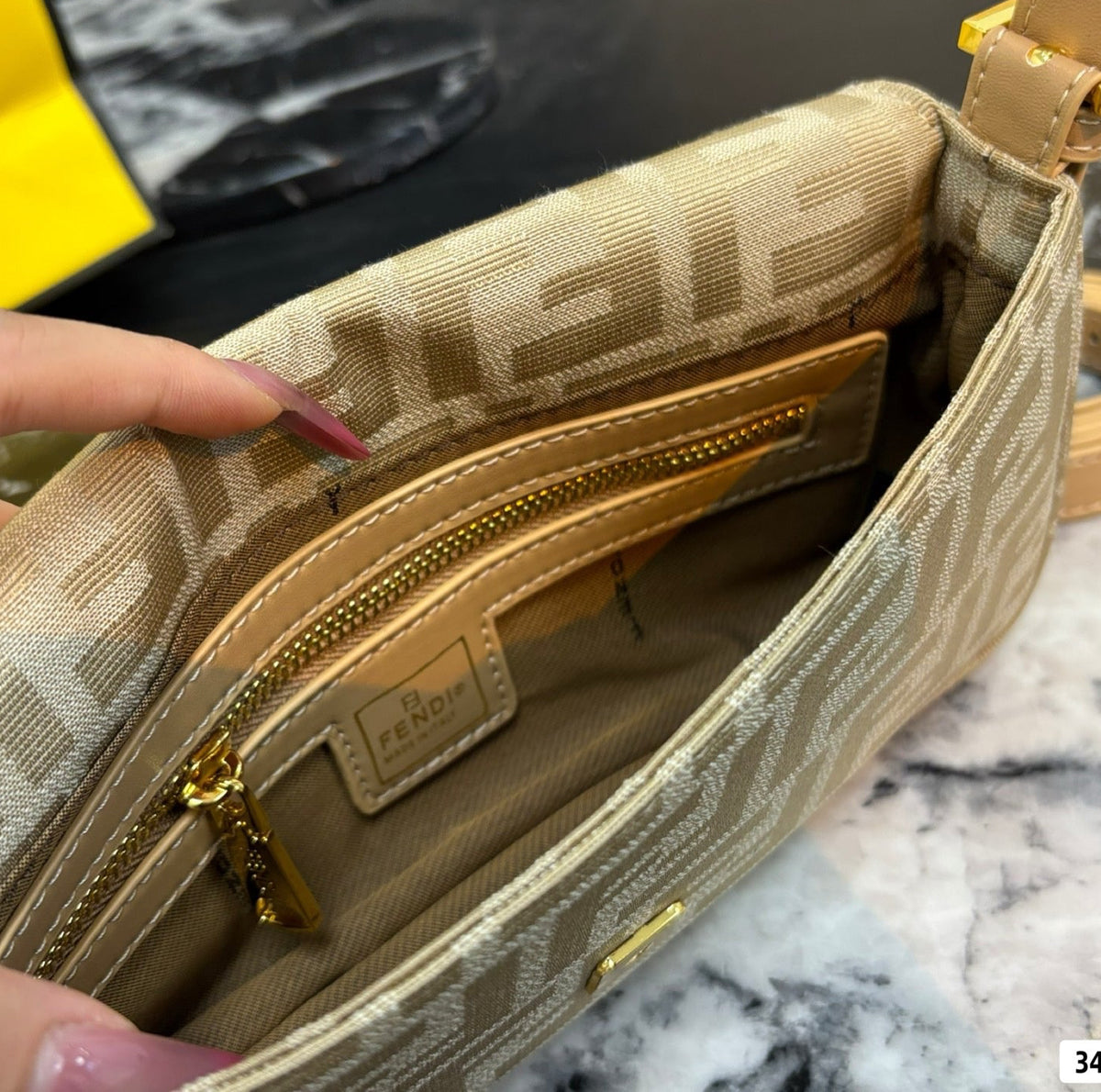 MONOGRAM BAGUETTE SHOULDER BAG – BEIGE
