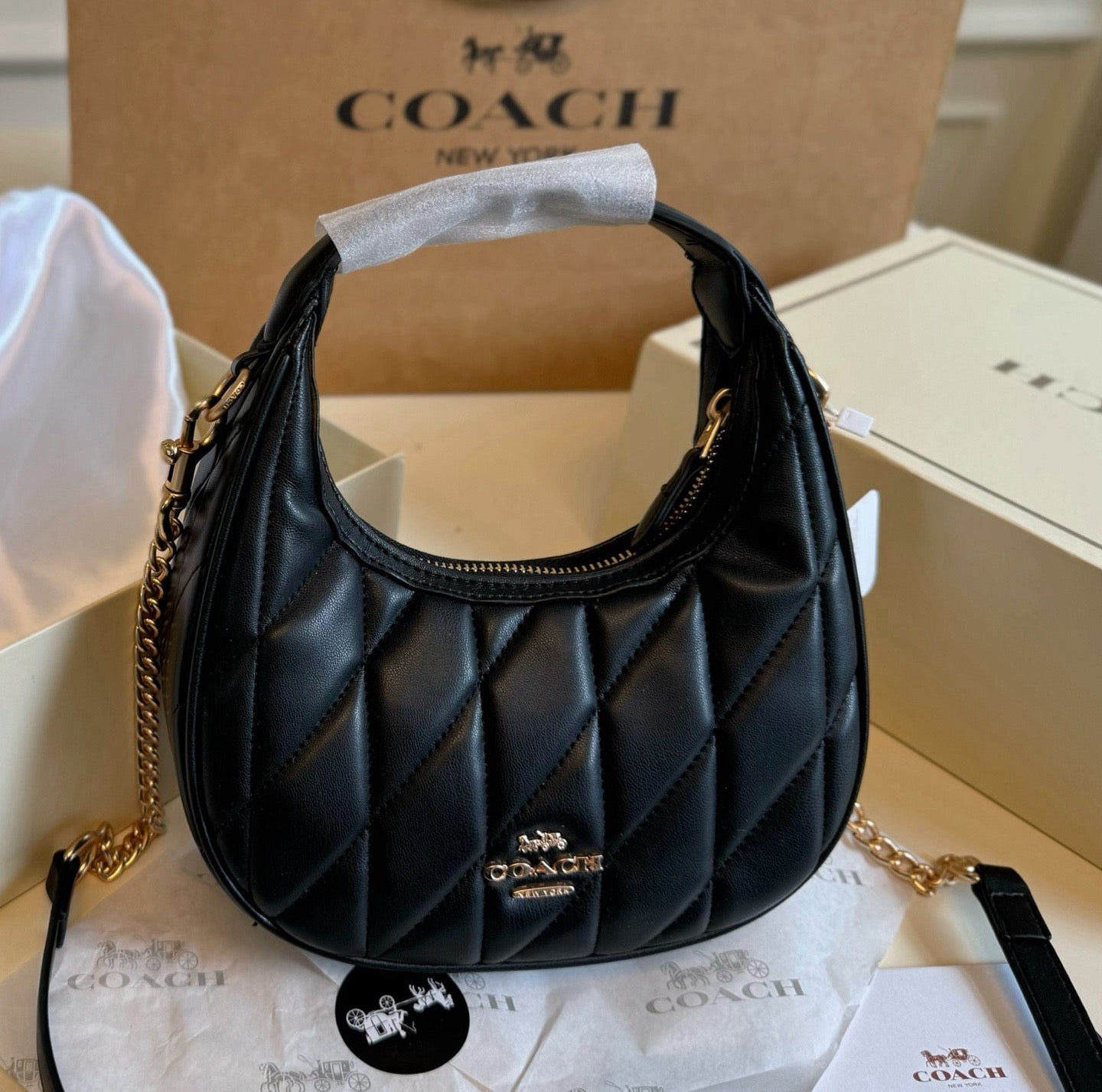 THE CARMEN QUILTED BAG – BLACK