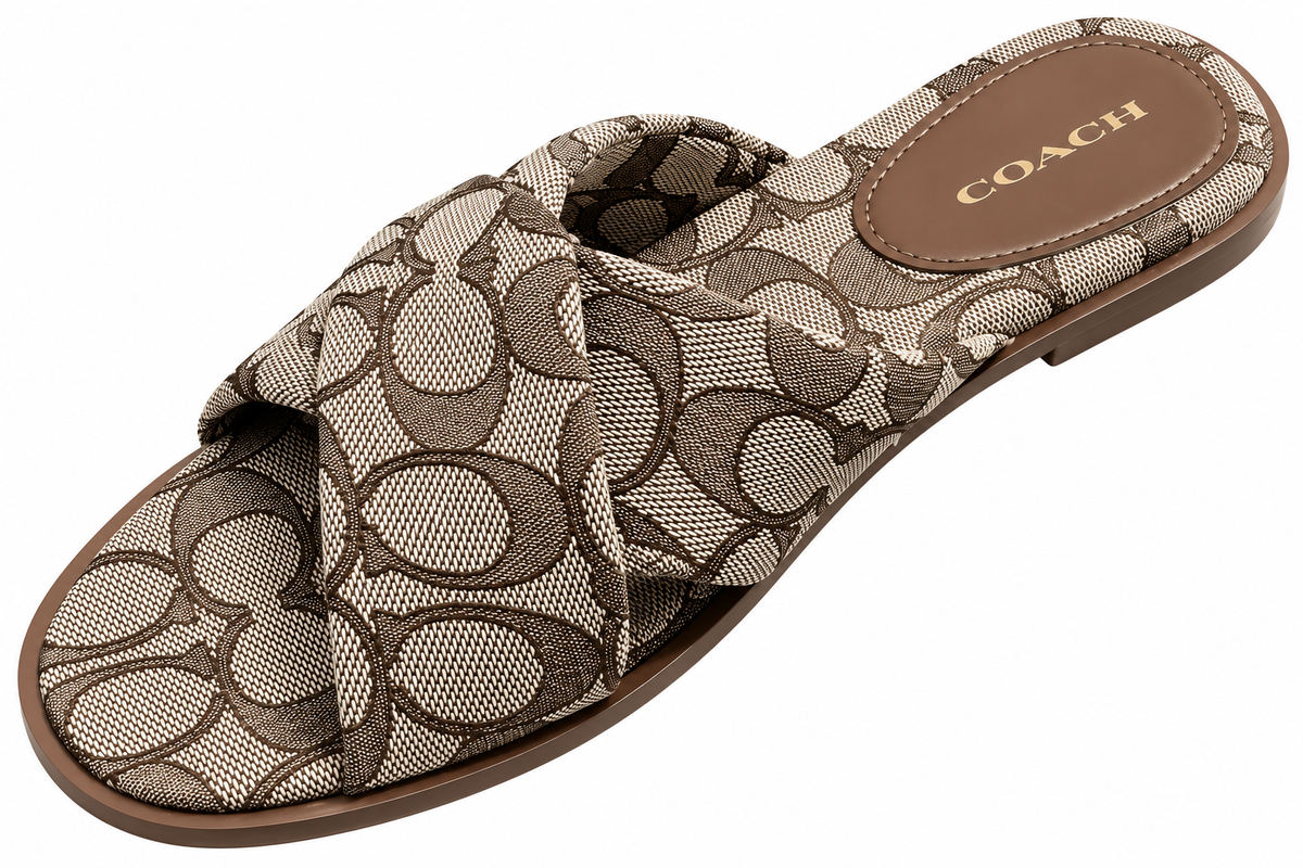 CC CRISS CROSS SLIDES - BROWN