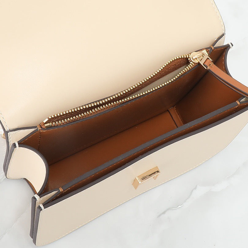 THE TB MINI SHOULDER BAG - CREAM