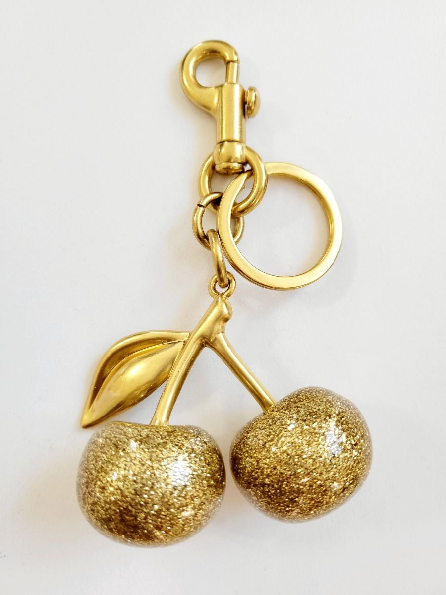 GOLD CHERRY BAG CHARM