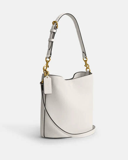 THE WILLOW SOFT BUCKET BAG - WHITE