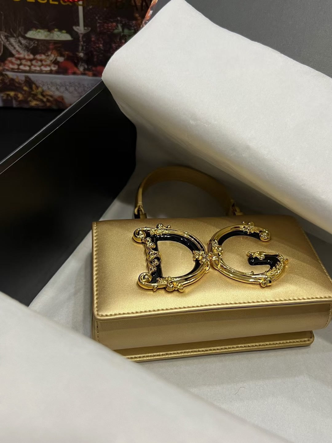 AMORE TOP HANDLE BAG – GOLD