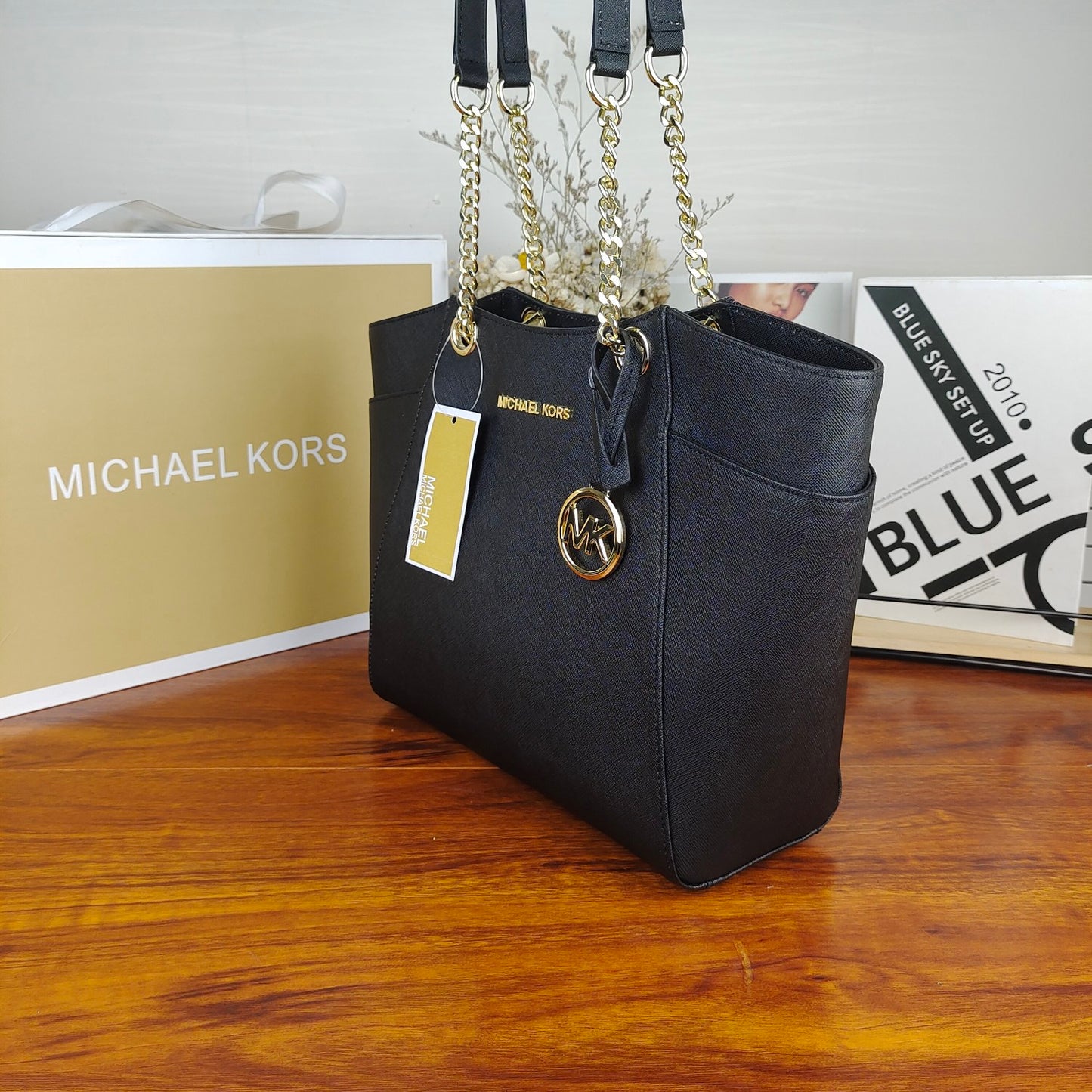 JET SET LARGE TOTE BAG - BLACK