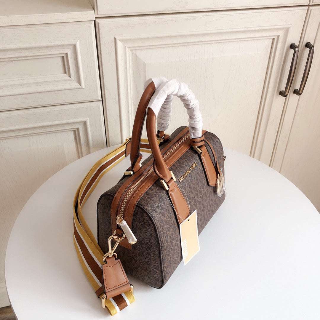 SATCHEL CROSSBODY BAG -  BROWN