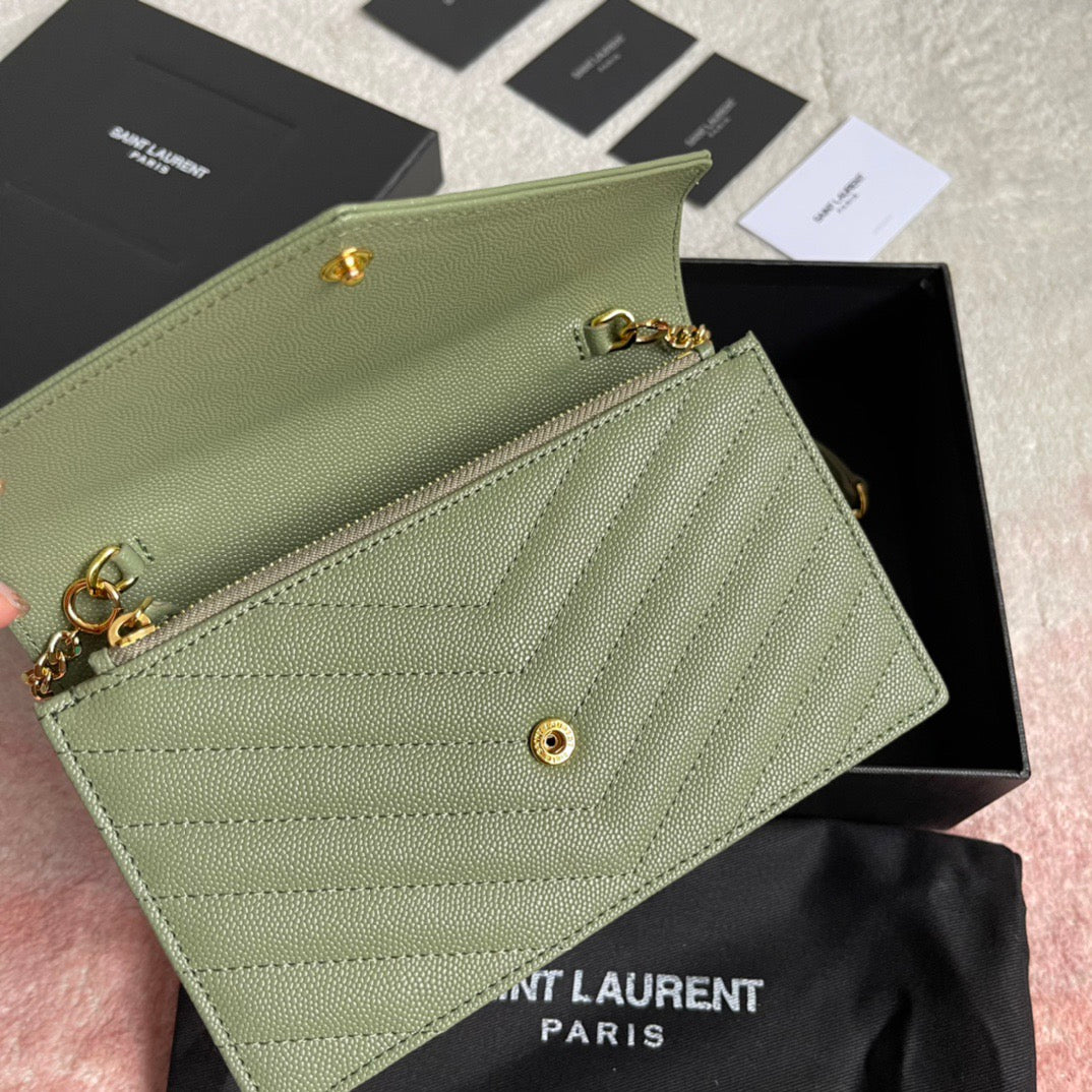 MINI ENVELOPE CHAIN BAG – OLIVE GREEN