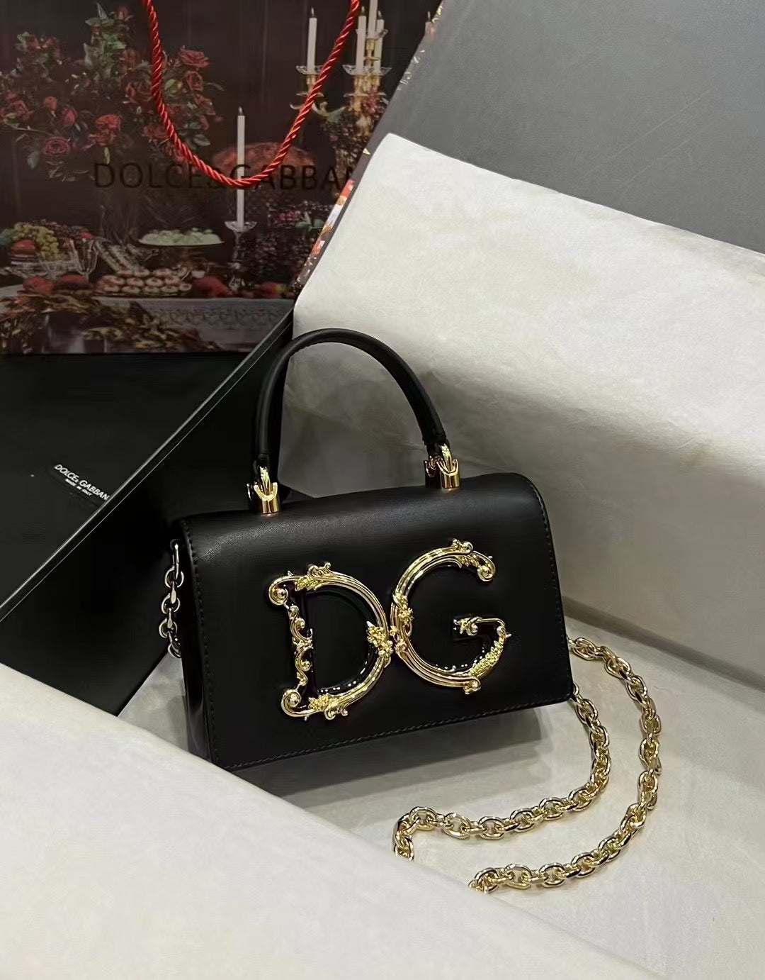 AMORE TOP HANDLE BAG – BLACK
