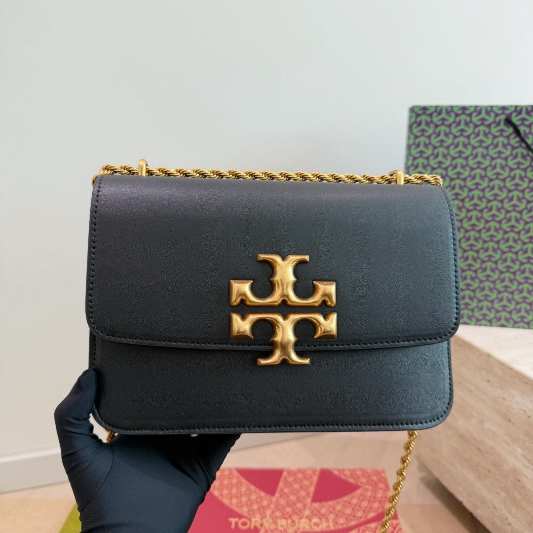 ELEANOR CHAIN SHOULDER BAG - BLACK