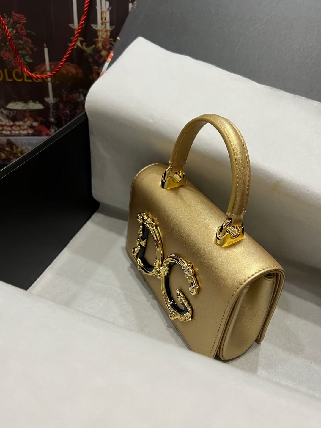 AMORE TOP HANDLE BAG – GOLD