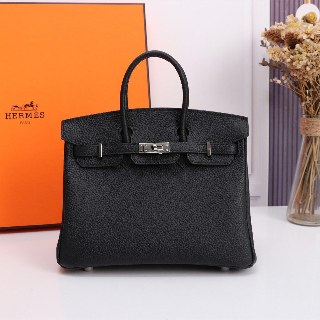 BIRKIN 30 – BLACK WITH PALLADIUM HARDWARE