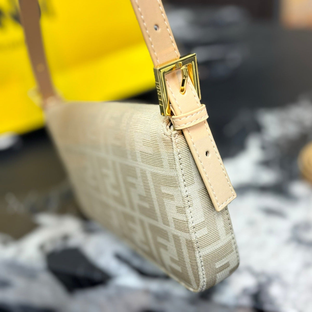 MONOGRAM BAGUETTE SHOULDER BAG – BEIGE