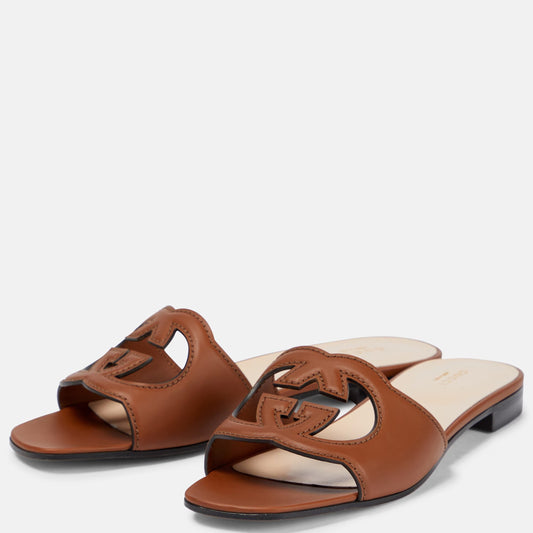 GG INTERLOCKING SLIDES - BROWN (B GRADE)