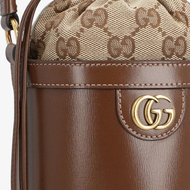 OPHIDIA MINI BUCKET BAG - BROWN