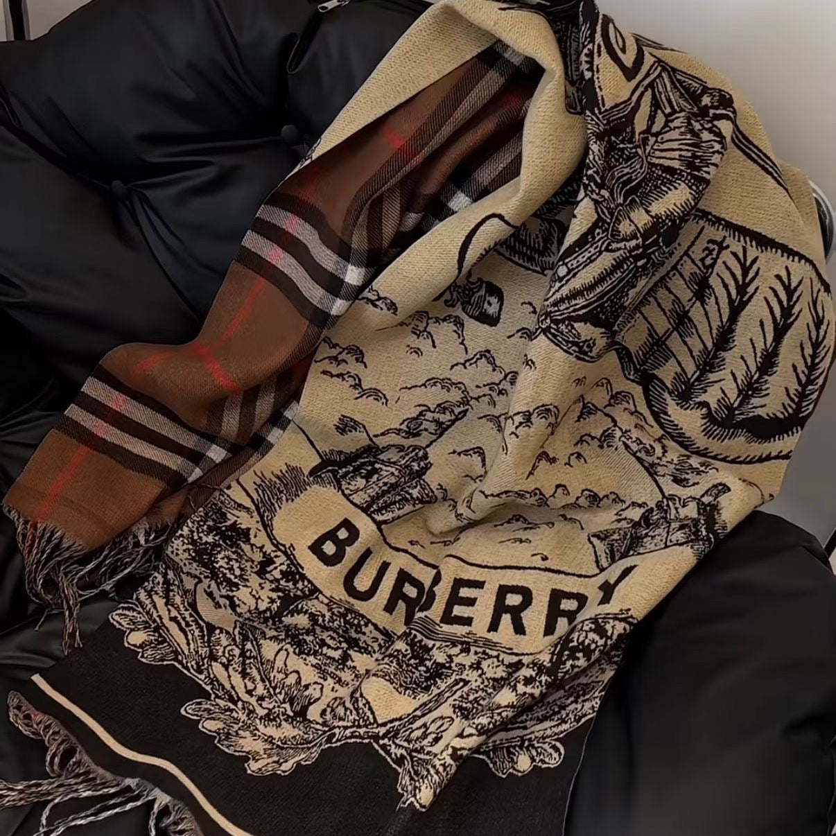 BB OVERSIZED SCARF - BROWN