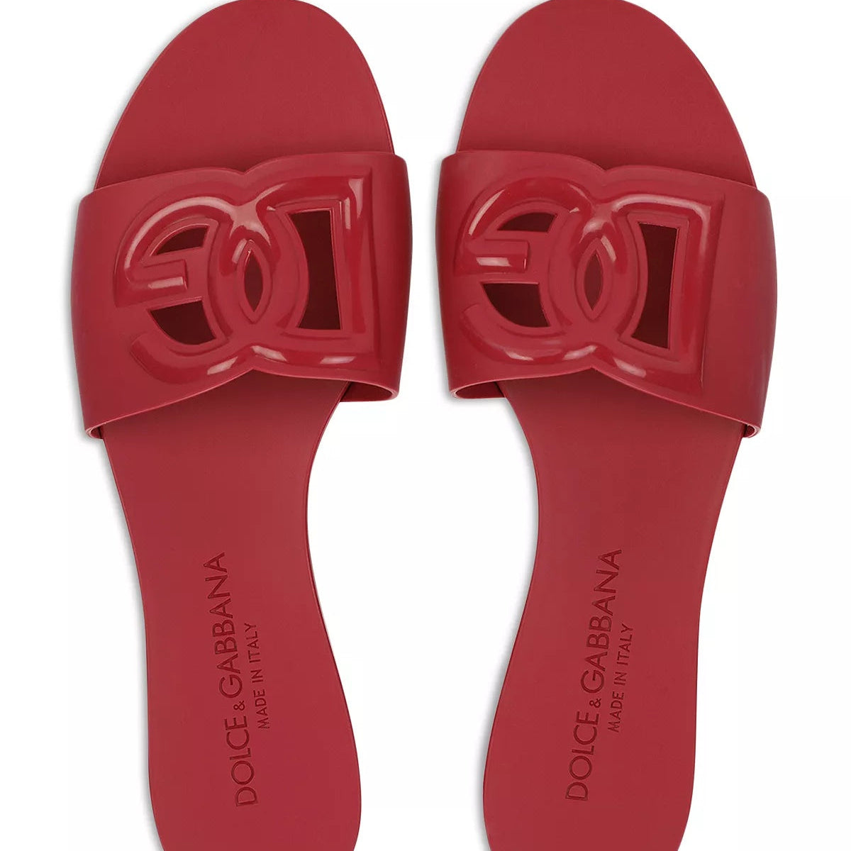 DG RUBBER SLIDE SANDALS - FUCHSIA (PINK RED)