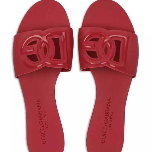 DG RUBBER SLIDE SANDALS - FUCHSIA (PINK RED)