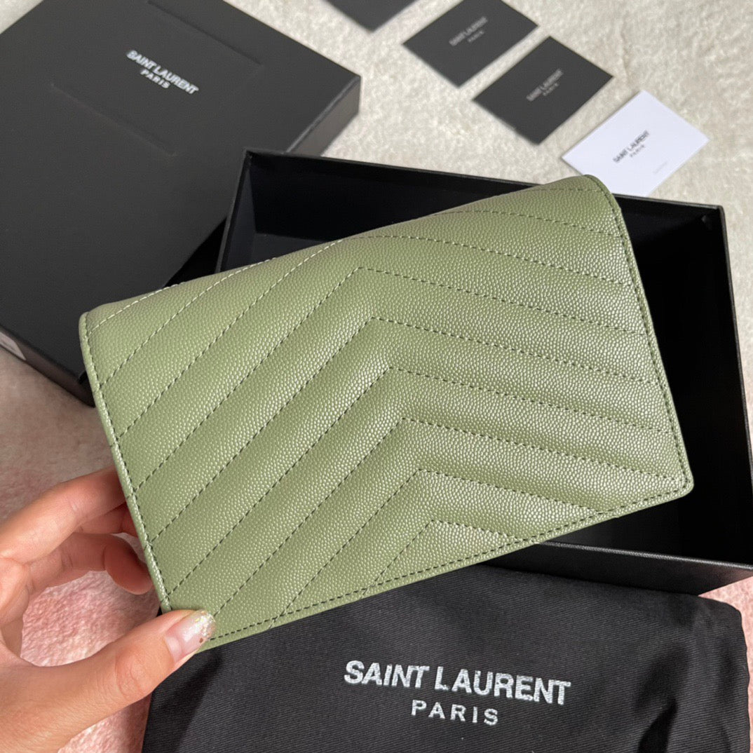 MINI ENVELOPE CHAIN BAG – OLIVE GREEN