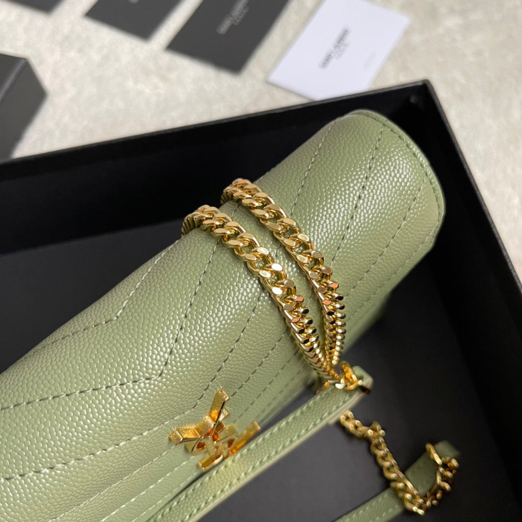 MINI ENVELOPE CHAIN BAG – OLIVE GREEN
