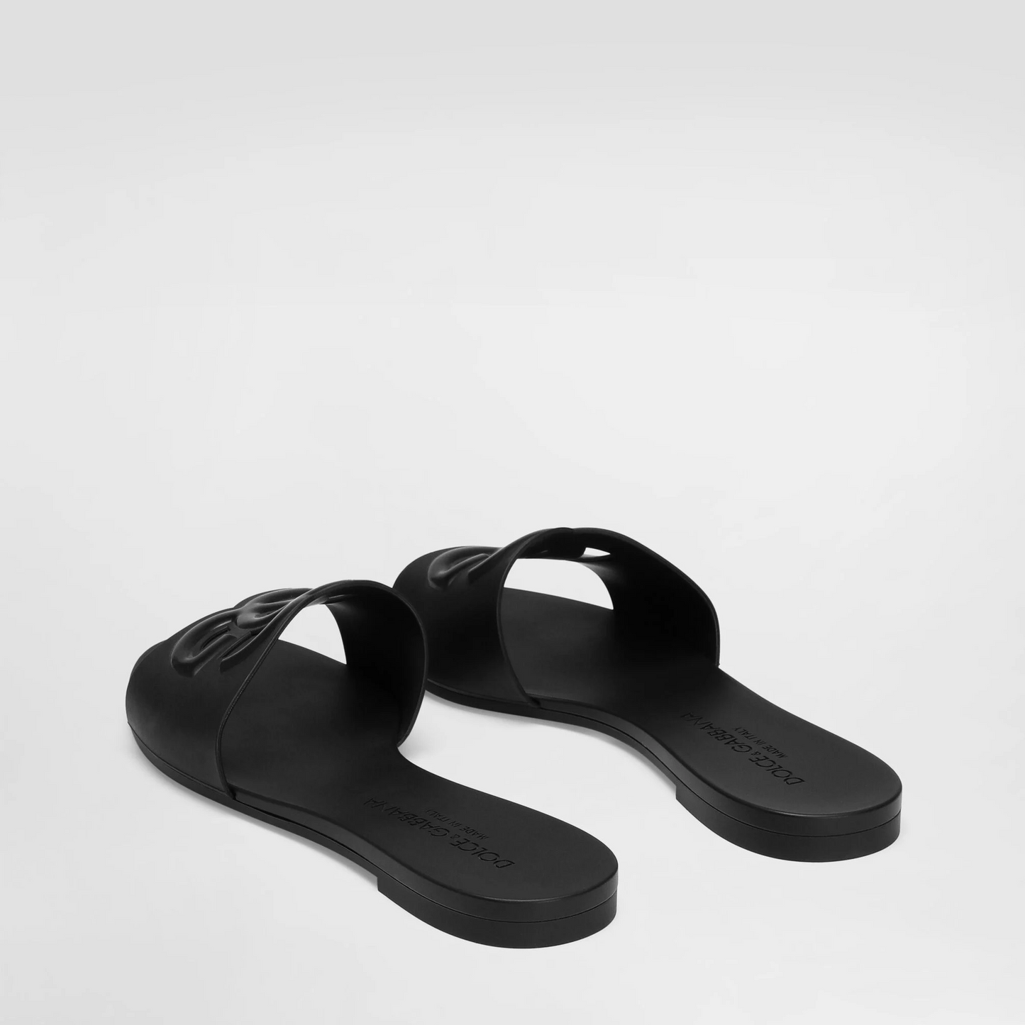 DG RUBBER SLIDE SANDALS - BLACK