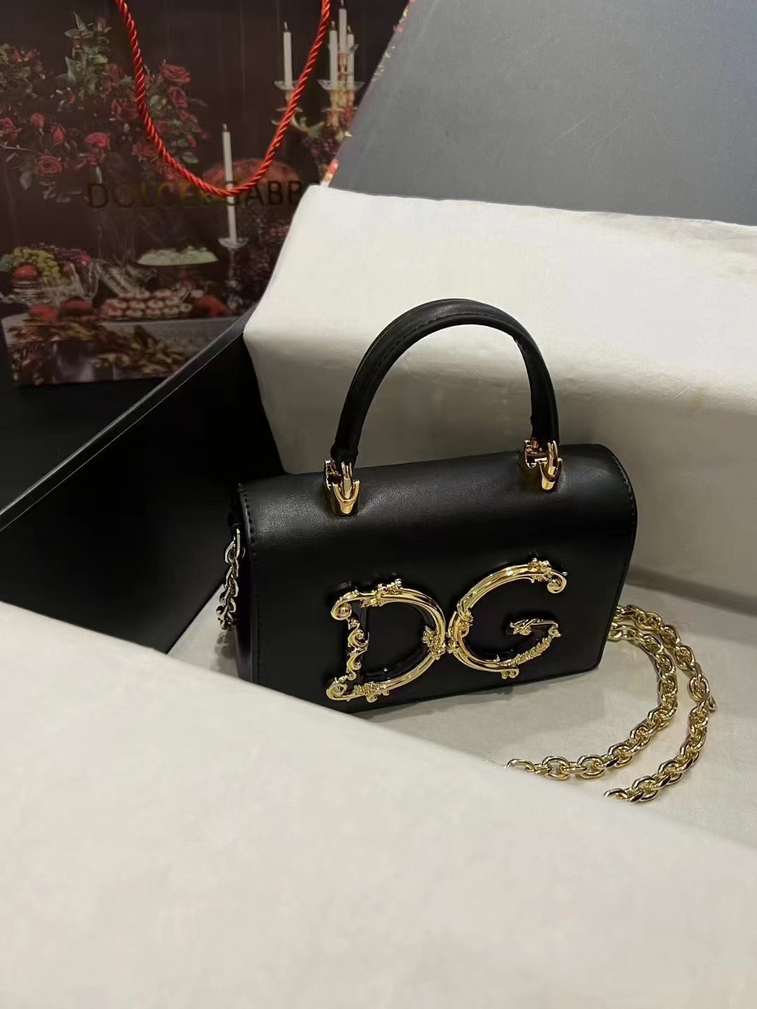 AMORE TOP HANDLE BAG – BLACK