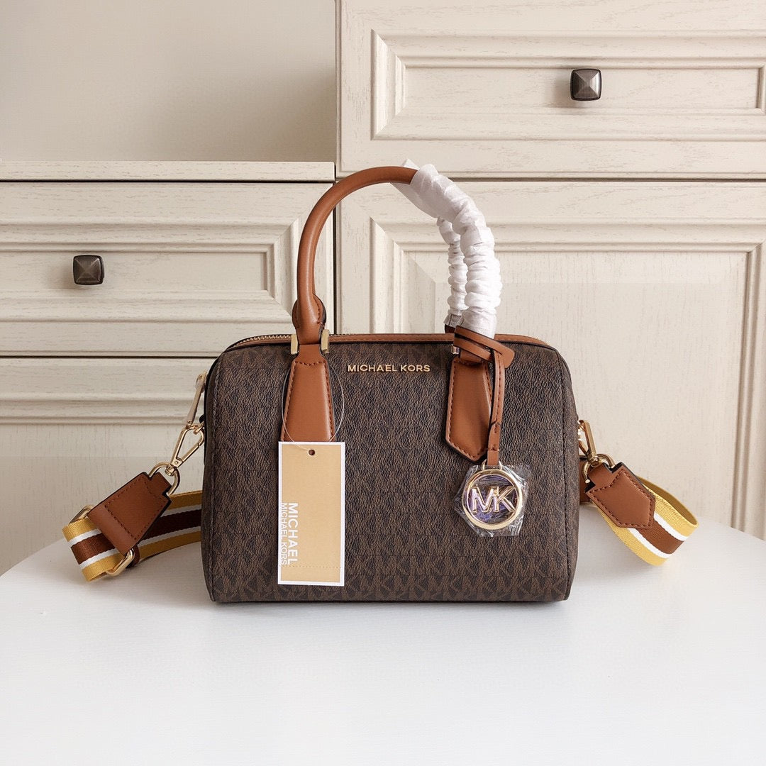 SATCHEL CROSSBODY BAG -  BROWN