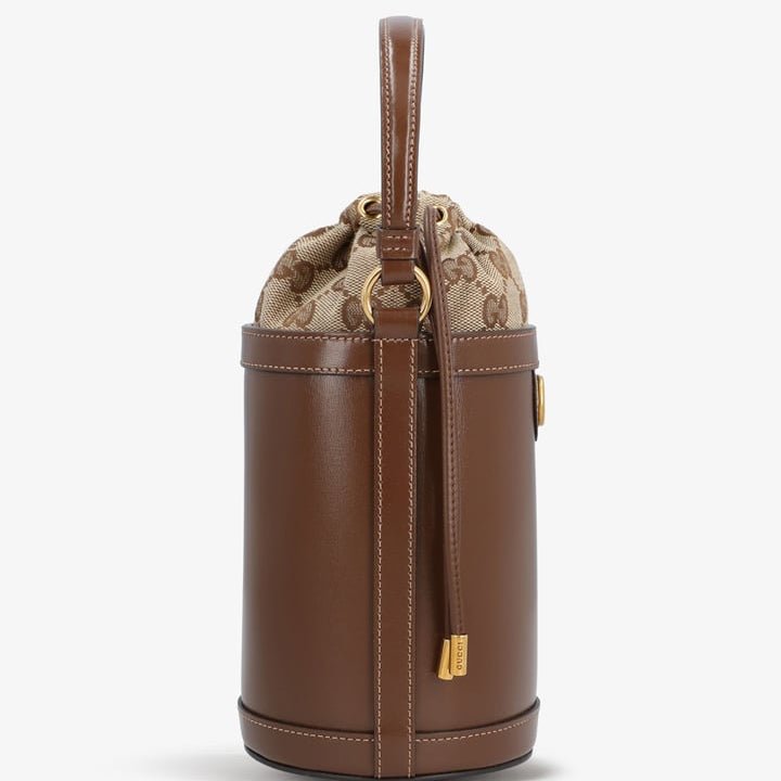 OPHIDIA MINI BUCKET BAG - BROWN