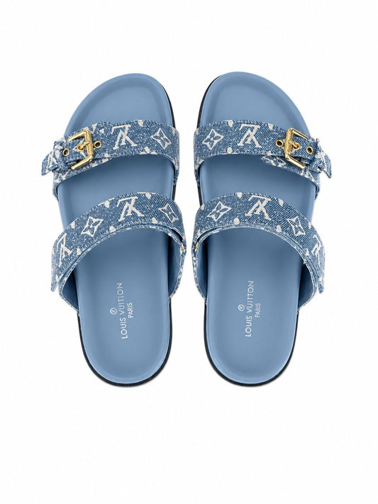 BOM DIA MULE SLIDES - BLUE STYLE 2