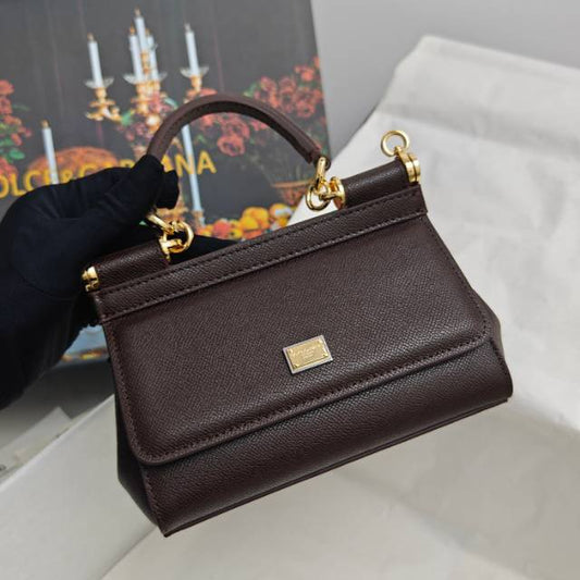 SICILY 18 CM BAG – DARK BROWN