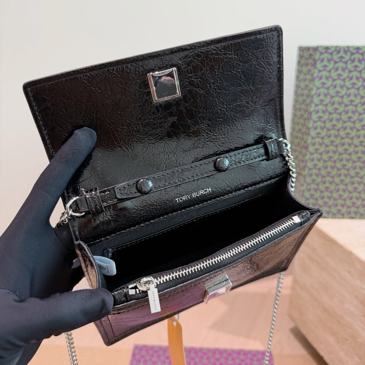 MINI XS KIRA CHAIN HANDLE BAG – BLACK