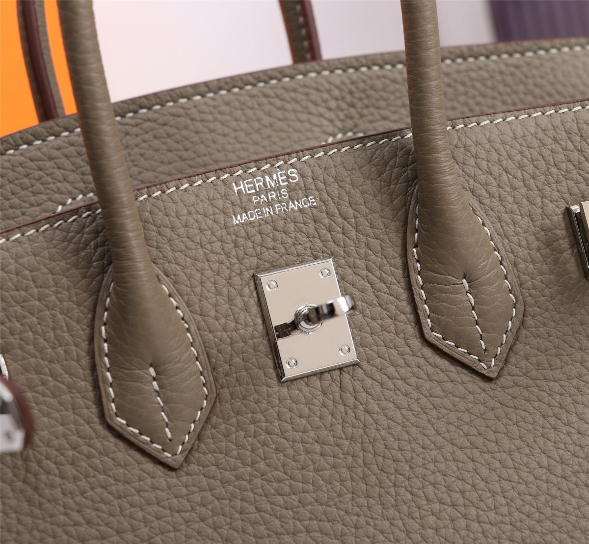BIRKIN 30 – ÉTOUPE WITH PALLADIUM HARDWARE