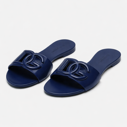 DG RUBBER SLIDE SANDALS-Dark BLUE/PURPLE