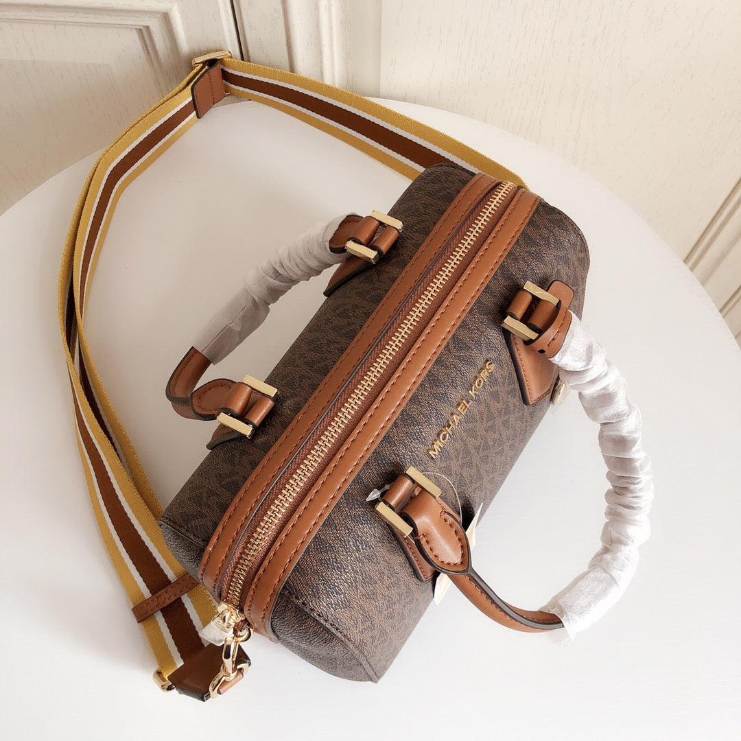 SATCHEL CROSSBODY BAG -  BROWN