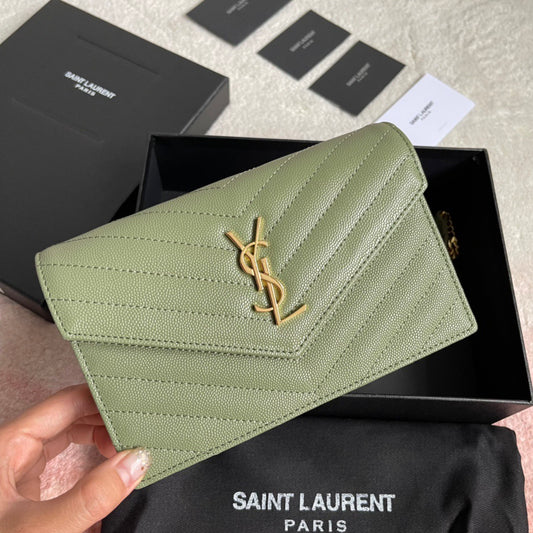 MINI ENVELOPE CHAIN BAG – OLIVE GREEN