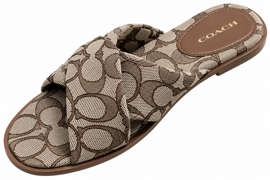 CC CRISS CROSS SLIDES - BROWN