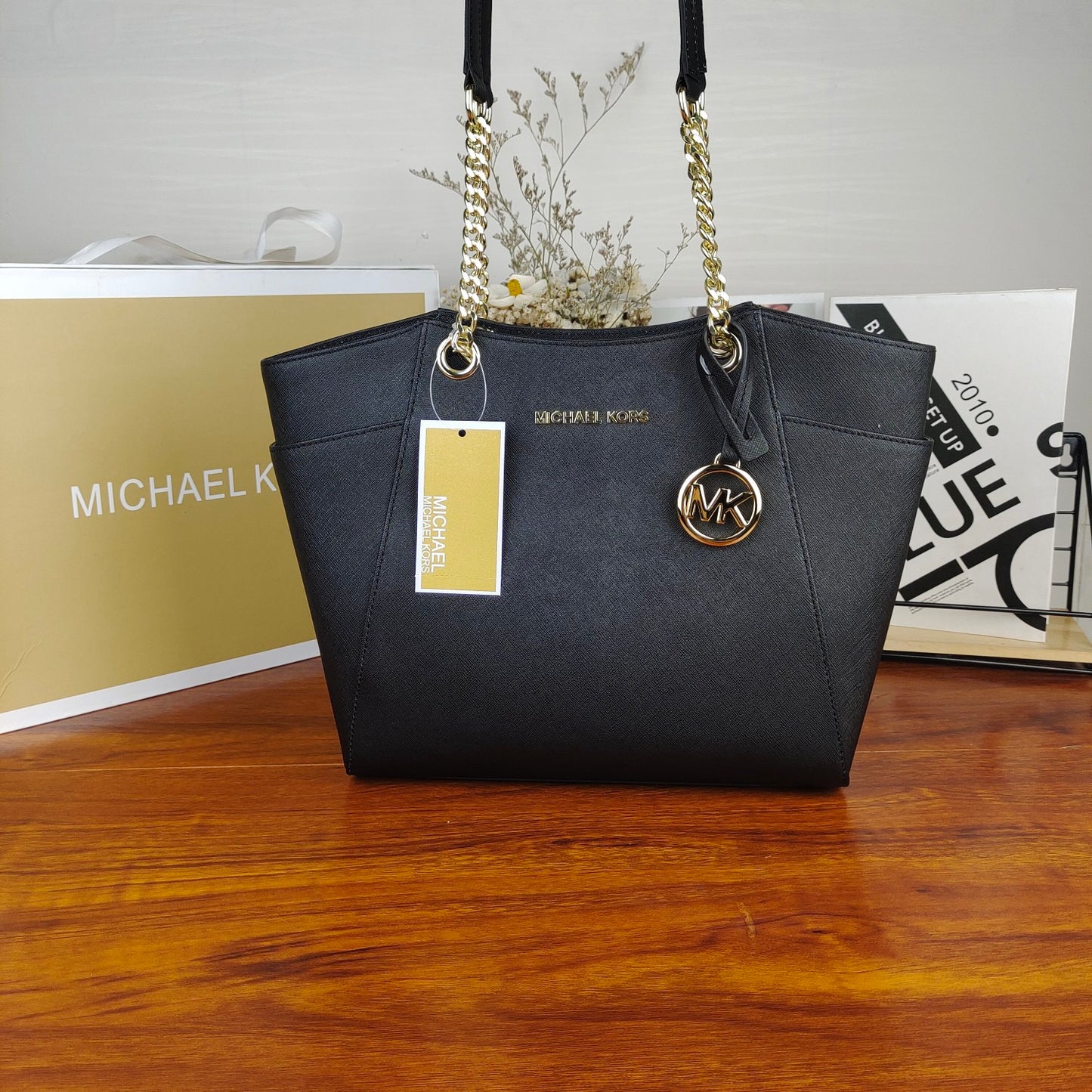 JET SET LARGE TOTE BAG - BLACK