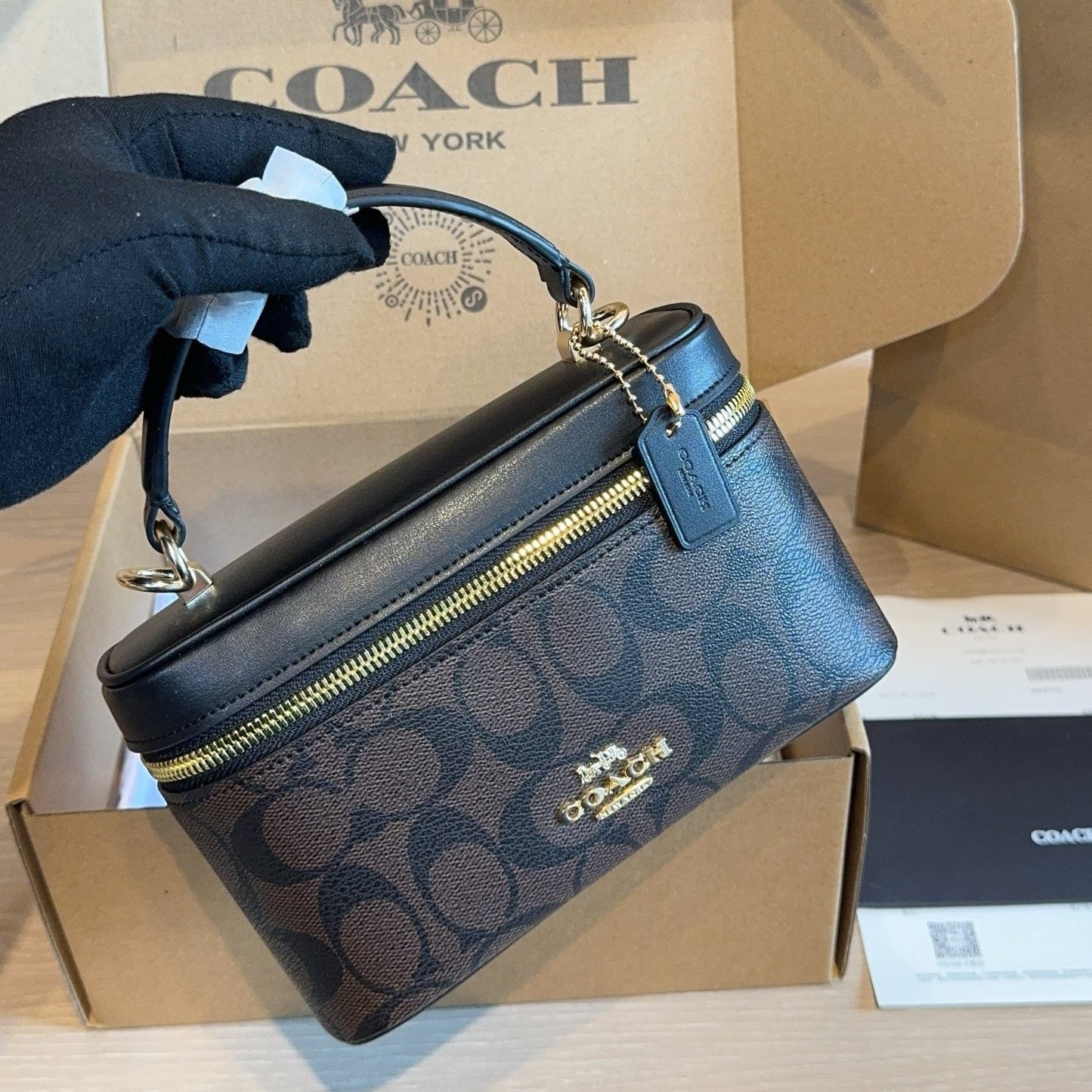 RAINER VANITY BAG - DARK BROWN
