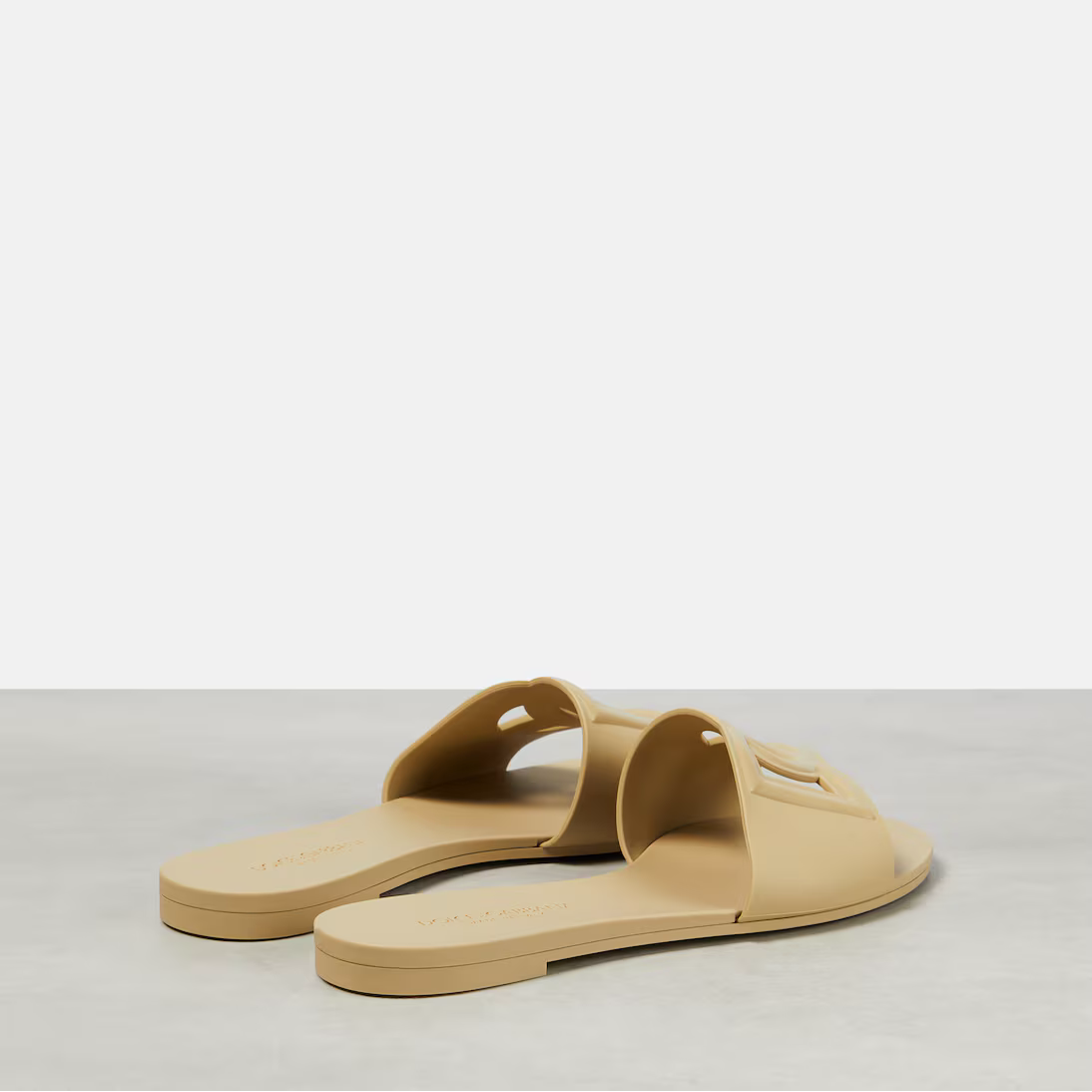DG RUBBER SLIDE SANDALS - NUDE/ BUTTER YELLOW
