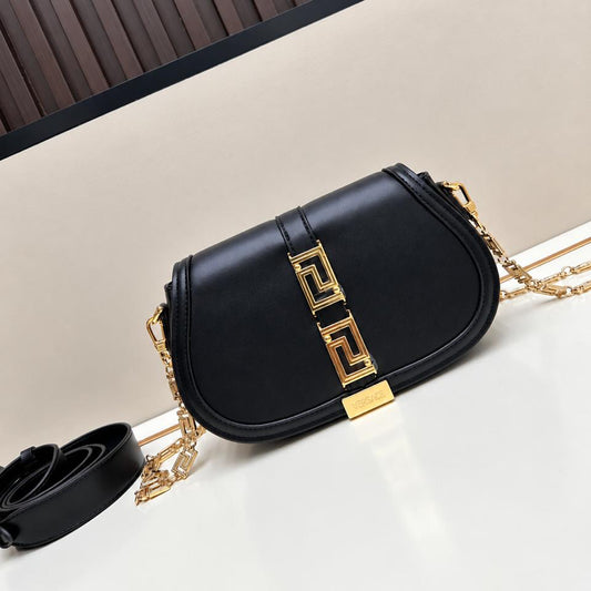 GRECA GODDESS SHOULDER BAG - BLACK
