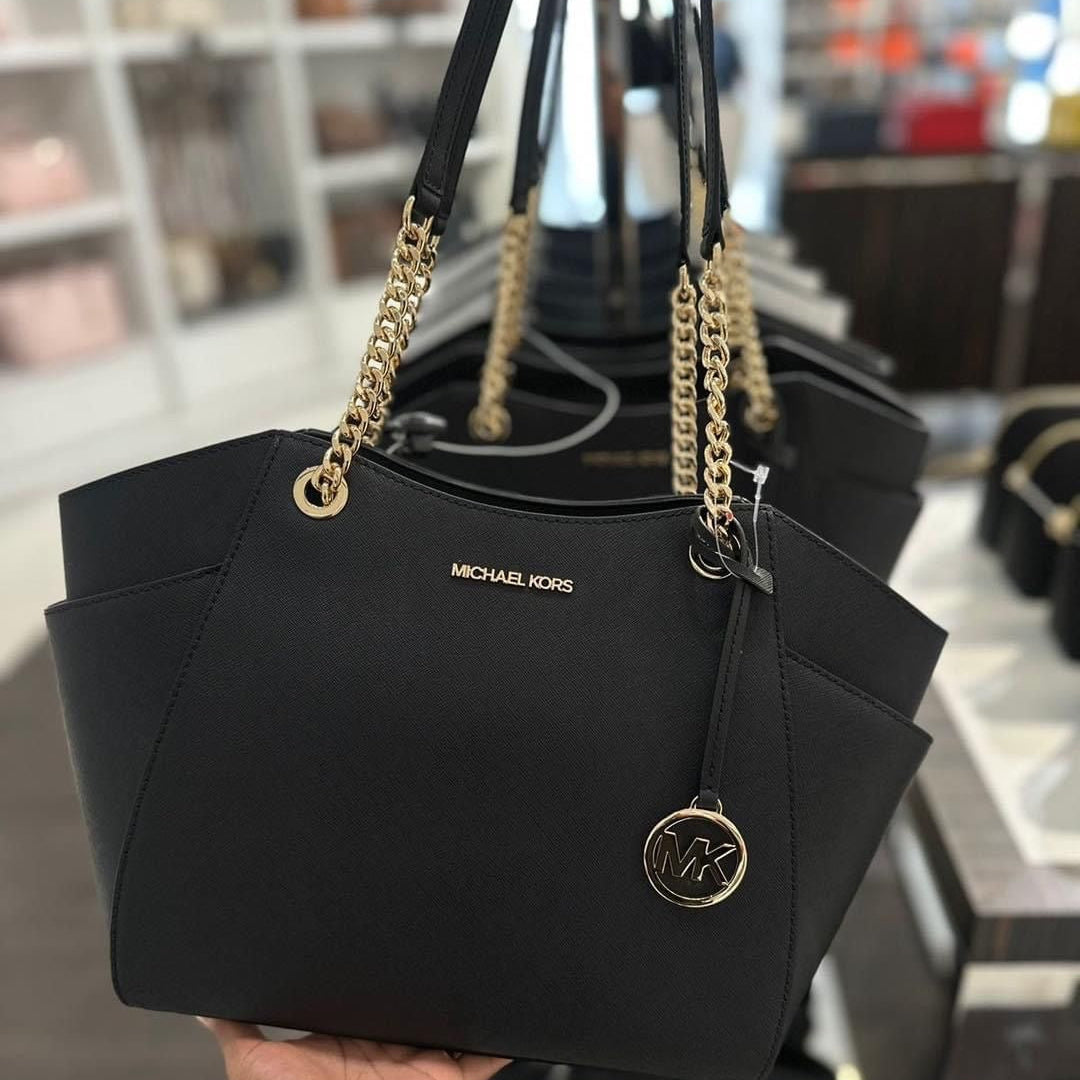 JET SET LARGE TOTE BAG - BLACK