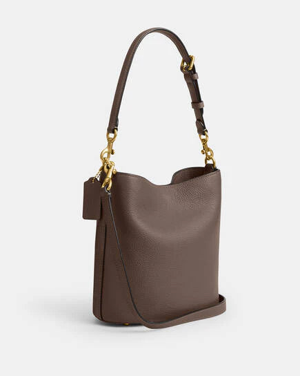 THE WILLOW SOFT BUCKET BAG - STONE NUDE
