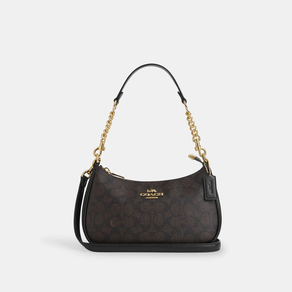 TERI SHOULDER BAG - DARK BROWN