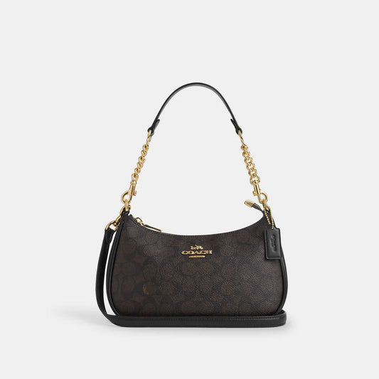 TERI SHOULDER BAG - DARK BROWN
