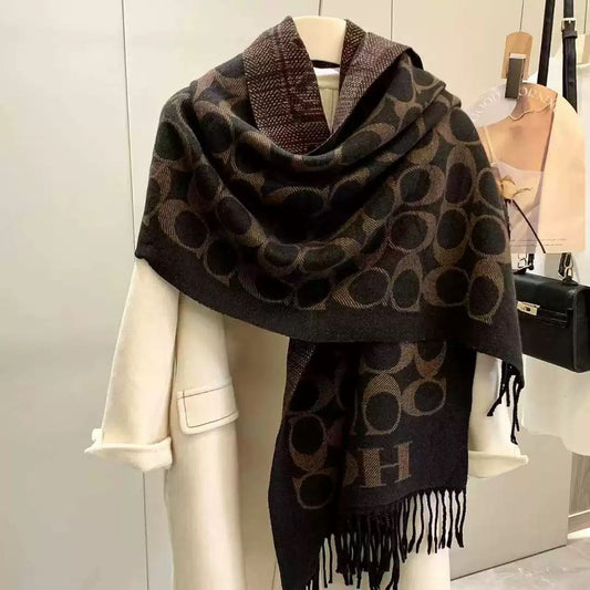 CC OVERSIZED SCARF - BROWN & BLACK (A GRADE)