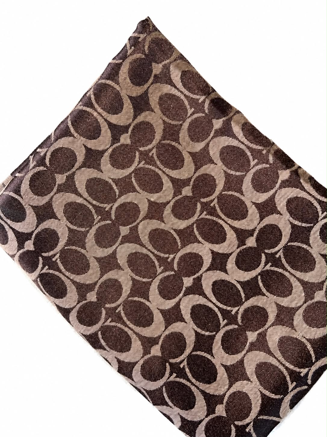 CC SILK SCARF - DARK BROWN