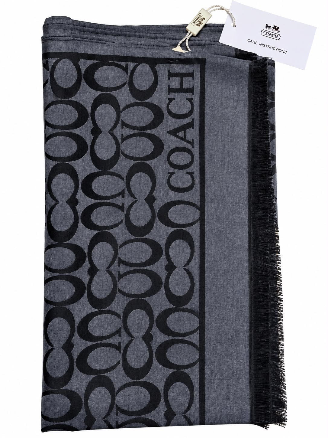 CC SILK SCARF - BLACK/GREY