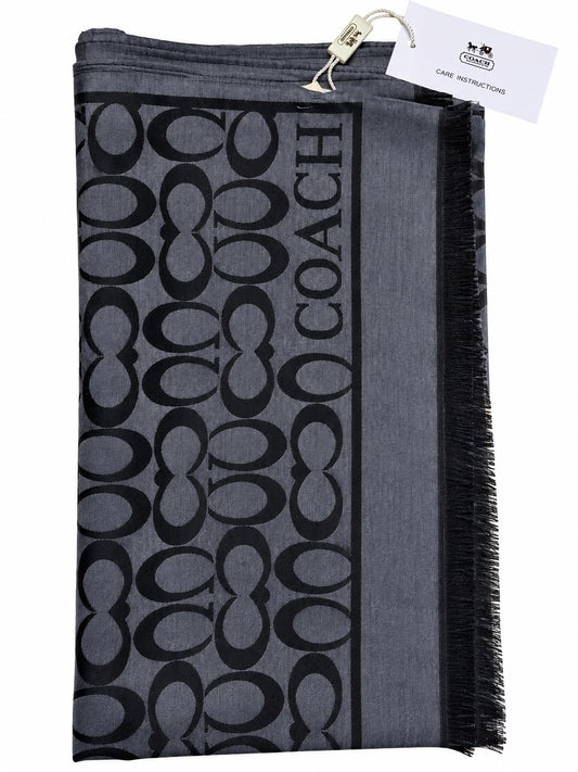 CC SILK SCARF - BLACK/GREY