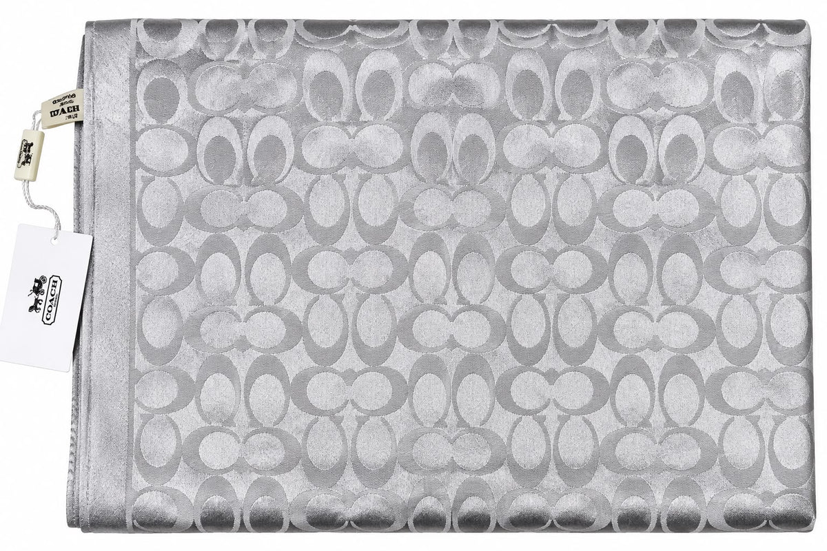 CC SILK SCARF - SILVER/LIGHT GREY