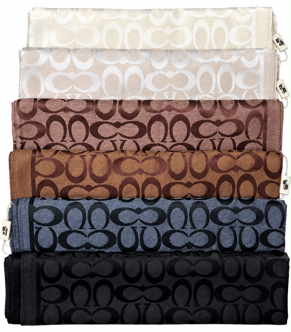 CC SILK SCARF - BLACK/GREY